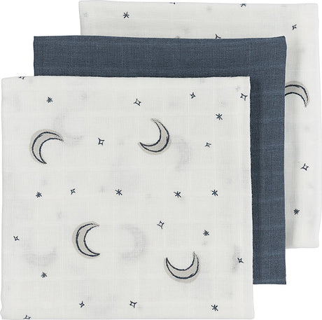 Chusteczki hydrofilowe Meyco Baby Moon - 3 szt. - indygo - 70x70cm