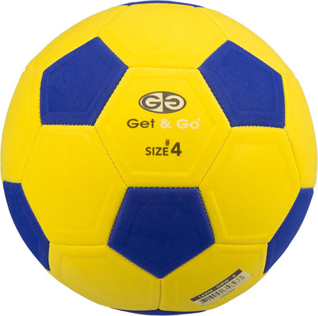Get go Curve Ball - kickerball - żółto-niebieska piłka nożna - zakrzywiona piłka - rozmiar 4 - średnica ok. 21 cm