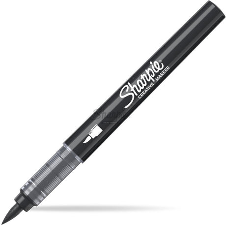 Marker kreatywny Sharpie markery akrylowe | końcówka pędzla | markery farbowe na bazie wody | tusz nie rozmazuje się i nadaje się do większości powierzchni | czarny | 6 sztuk