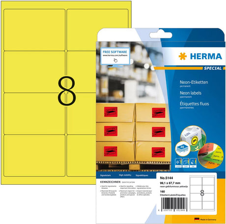 Niemarkowe etykiety do drukarek sans marque herma etykiety luminouse żółte 99,1x67,7 superprint 200 szt.