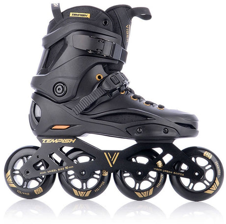 Tempish Viber l.e. Rolki inline 90 dla dorosłych - koła 4x90mm - łyżwy szybkie fitness - czarne złoto - rozmiar 43