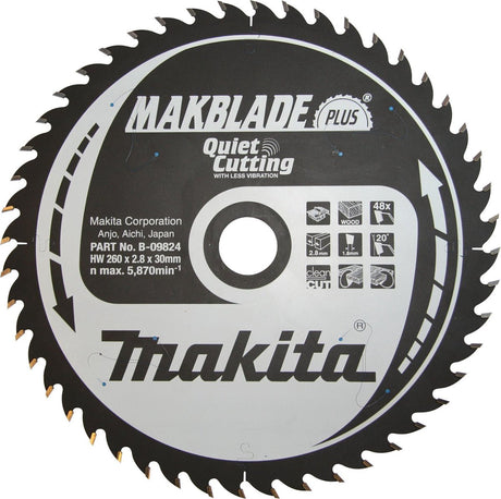 Piła tarczowa Makita do drewna | makblade-plus | ø 260mm otwór na oś 30mm 48t - b-09824