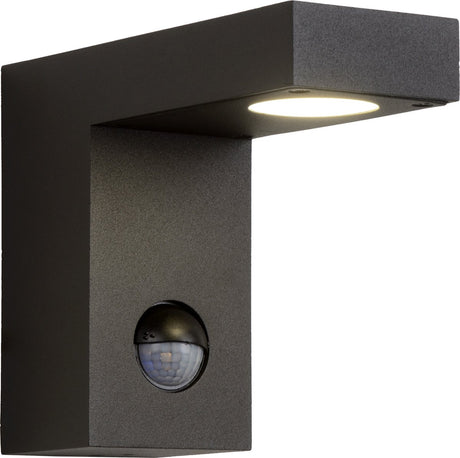 Lucide texas-ir - kinkiet punktowy do wnętrz, na zewnątrz - LED - 1x7w 3000k - ip54 - czujnik ruchu dzień i noc (możliwość wyłączenia) - antracyt