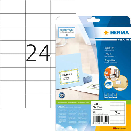 Etykieta uniwersalna Herma 8644 70x37mm biała - 240 etykiet