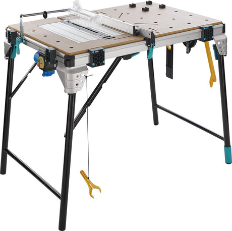 Wolfcraft - master cut 2600 - stół warsztatowy - składany stół roboczy - składany stół do piły - stół maszynowy - 120kg - 6918000 - 10 lat gwarancji