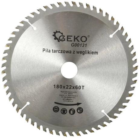 Geko cirkelzaagblad - tct - 180 mm - 60 tanden - voor houtbewerking
