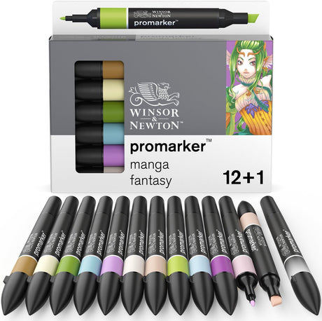 Winsor Newton 0290142 promarker™ 12+1 manga fantasy | profesjonalne markery układowe, markery alkoholowe