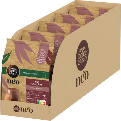 Nescafé dolce gusto neo saszetki na gorącą czekoladę - 5x 12 saszetek na 12 filiżanek mleka czekoladowego