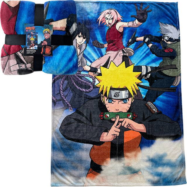 Konix naruto - koc polarowy - 130x180cm (krata)