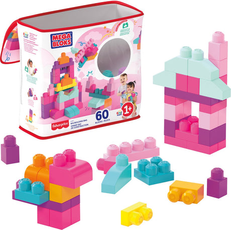 Mega bloks duża torba budowlana 60 szt. różowa