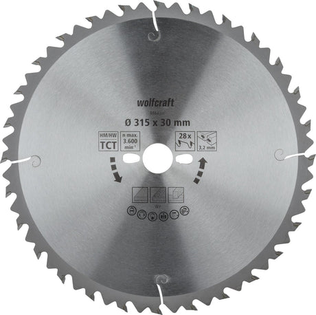 Wolfcraft - brzeszczot stołowy 315x30mm - 28 zębów - brzeszczot do piły stołowej - seria zielona - 6664000