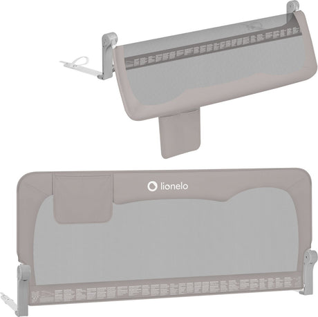 Lionelo hanna – poręcz łóżka 150x66 cm – składana o 180° – aluminiowa rama – bezpieczny stojak na pasek – do 27 kg – przewiewna siatka – do materacy do 45 cm – certyfikat SGS – przyjazny w podróży – łatwy montaż