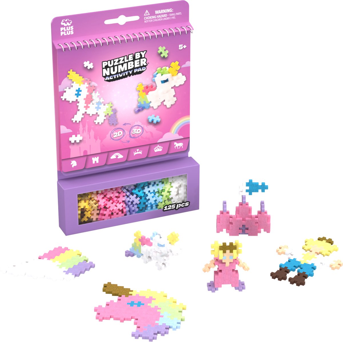 Puzzle marki plus plus z numerami jednorożca