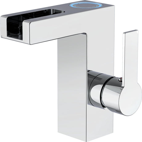 Bateria umywalkowa Schütte orinoco LED - bateria mieszająca - wylewka wodospadowa - chrom