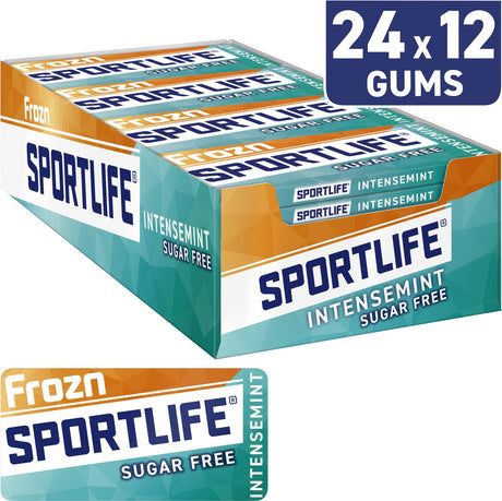 Guma do żucia Sportlife mrożona intensywna - świeża bez cukru - pudełko - 24x18g