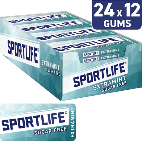 Pudełko na gumę do żucia Sportlife Extramint - 24 opakowania - 24x18g