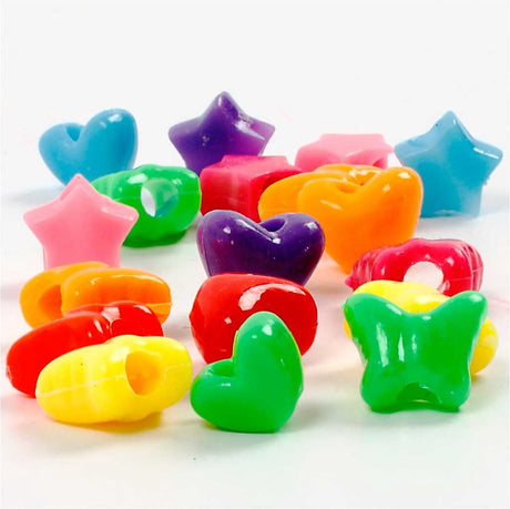 Koraliki plastikowe firmy Creativ, figurki 10 mm, multi, około 1530 sztuk