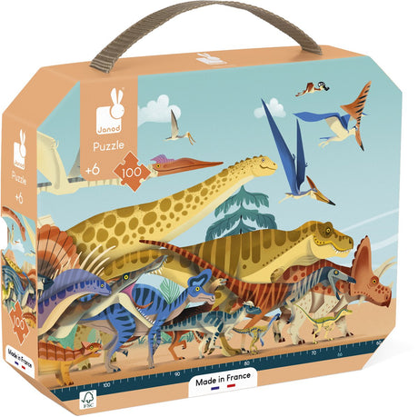 Janod - dinozaur - panorama - puzzle dinozaury 100 elementów