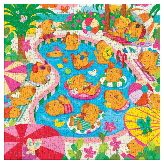 Mudpuppy capybara pool day 500 piece family puzzle