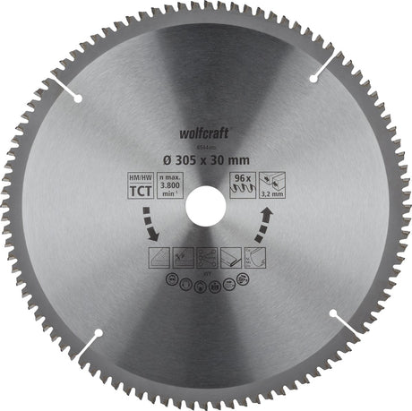 Wolfcraft - brzeszczot 305x30mm do piły poprzecznej - 96 zębów - piła ukośna - seria liliowa - 6544000