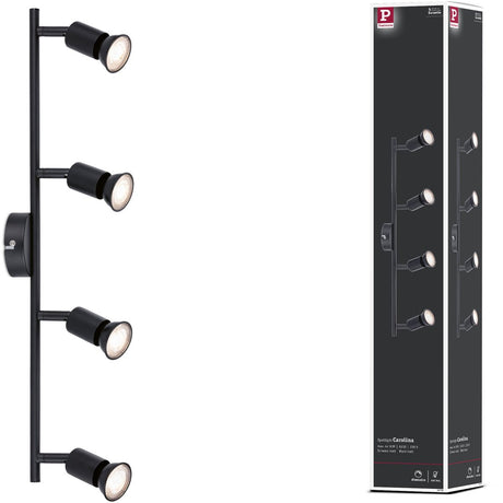 Reflektor Paulmann Karolina Gu10 230V max. 4x10W, ściemniana, czarna, matowa
