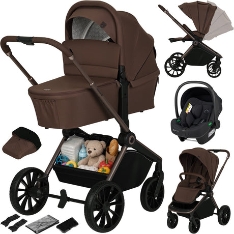 Lionelo mika plus - wózek 3w1 - zestaw xxl - w komplecie. fotelik samochodowy i-size - wszechstronny i całoroczny - duże koła - do 22kg - obsługa jedną ręką - na każdy teren - zestaw akcesoriów