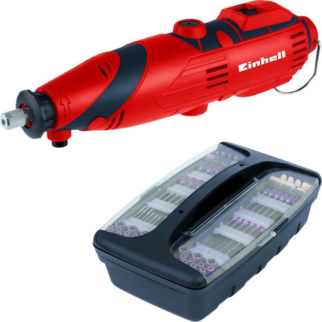 Szlifierka i grawerka Einhell tc-mg 135 e - 135w - elektroniczny regulator prędkości: 10000-32000 obr/min - wałek elastyczny - w zestawie. 189 akcesoriów w walizce do przechowywania