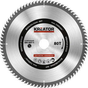 Kreator krt020429 zaagblad hout 254 mm -80t