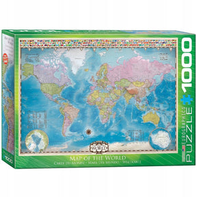 Eurographics - mapa świata [mapa świata] - 1000 elementów 68×48cm (szer.×wys.) - układanka