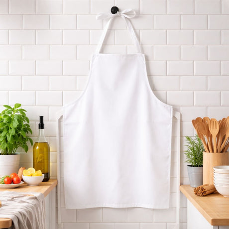 Arti casa keukenschort wit - gemaakt van katoen - beschermt kleding tijdens koken en bakken - comfortabel draagbaar design - makkelijk schoon te maken en te onderhouden - afmeting 64x80 cm one size