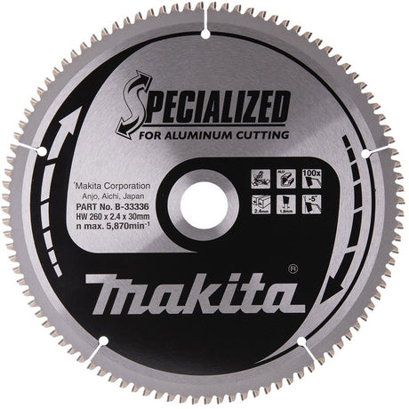 Akcesoria Makita brzeszczot do pił poprzecznych aluminiowy specjalistyczny 260x30x2,4 100t -5g