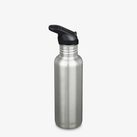 Butelka do picia Klean Kanteen ze stali nierdzewnej - klasyczna czapka sportowa z klapką - 800 ml - stal szczotkowana