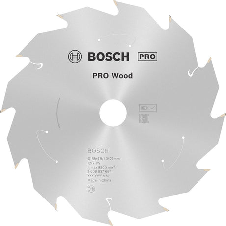 Profesjonalna piła tarczowa Bosch Pro Wood, akumulatorowa | ø 165 x 1,5 x 20 mm 24 t - 2608837685