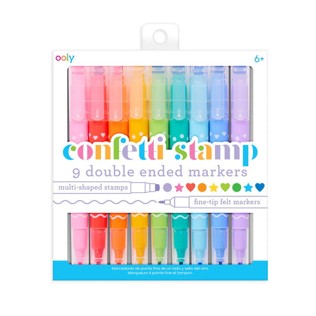 Ooly - stempel konfetti - markery dwustronne