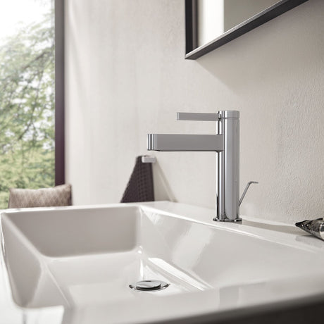 Hansgrohe finoris - bateria umywalkowa - obsługa jednouchwytowa - zimny start, oszczędzanie energii - z korkiem - 110mm - chrom