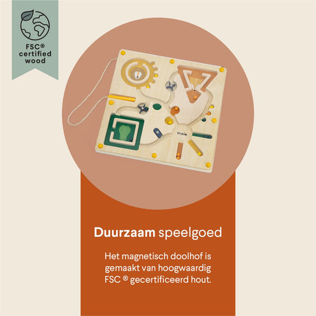 Labirynt magnetyczny Trixie - zabawka drewniana - dla dzieci - gra planszowa od 2 lat - stymuluje rozwój - fsc
