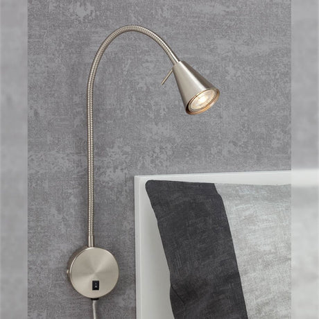 Briloner tusa - kinkiet LED - obrotowa lampa biurkowa - lampka nocna z ciepłym białym światłem - 4,7 w - nikiel - ø8 x 45 cm