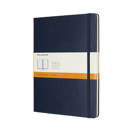 Klasyczny notatnik Moleskine - bardzo duży - twarda oprawa - w linie - szafirowo-niebieski