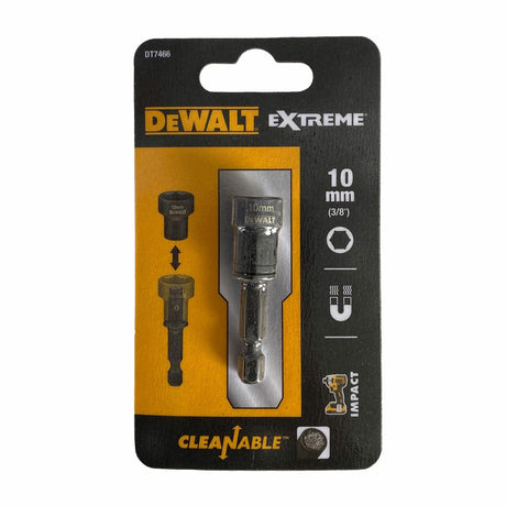 Dewalt dt7466-qz - samoczyszczący magnetyczny klucz nasadowy - 10 mm - odporny na uderzenia - złącze sześciokątne 1 4