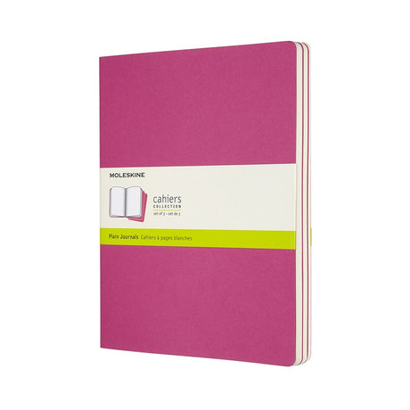 Dzienniki Moleskine Cahier – bardzo duże – puste – różowe – zestaw 3 szt