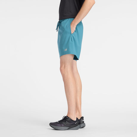 Męskie spodnie sportowe New Balance Sport Essentials Short 5 - duży turkusowy