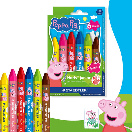 Kredki woskowe Staedtler Świnka Peppa x Noris Junior - zestaw 6 szt