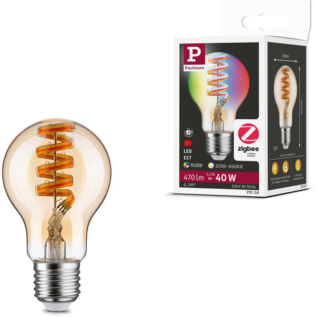 Żarówka Paulmann Filament 230 V Smart Home ZigBee 3.0 LED E27 470LM 6,3W RGBW+ Możliwość ściemniania Złota