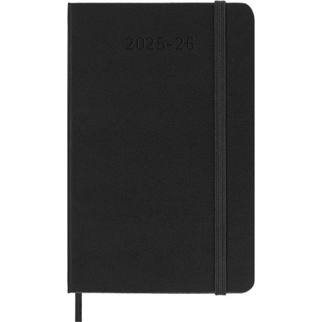 Moleskine 18 maanden agenda - 2025 26 - wekelijks - pocket - harde kaft - zwart