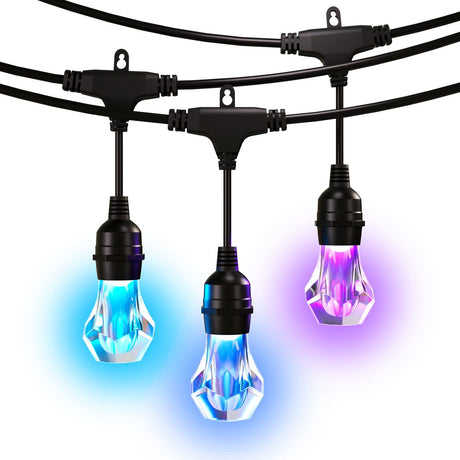 Zestaw startowy Nanoleaf Essentials Matter, inteligentny, wielokolorowy zestaw startowy do oświetlenia zewnętrznego – LED – 15 m – czarny
