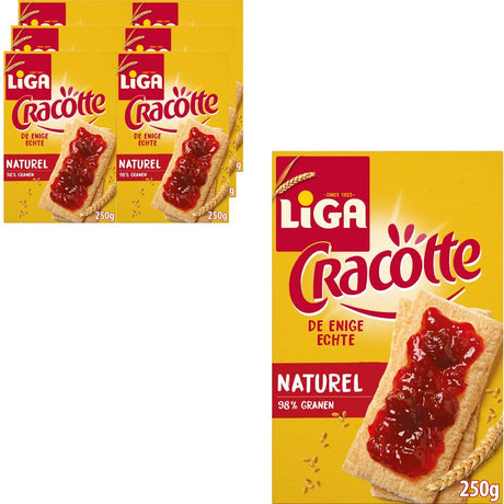 Liga Cracotte jasne krakersy naturalne 6 x 250g - krakersy - substytuty chleba - śniadanie
