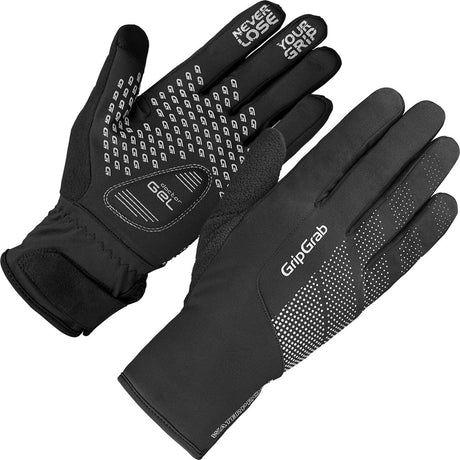 Gripgrab - wodoodporne zimowe rękawiczki rowerowe Ride, wodoodporne, z długimi palcami i wyściółką - unisex - czarne - rozmiar xs
