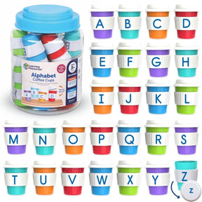 Learning resources alfabet koffiecups - mini meeneem bekers - hoofdletters kleine letters - 3+