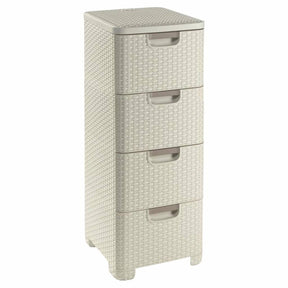 System szuflad w stylu Curver - 4x 14l - vintage biały