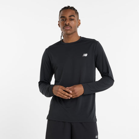 Męski sweter sportowy New Balance z długim rękawem - czarny